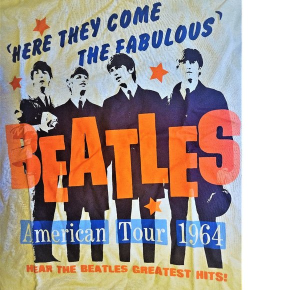 Beatles American Tour 1964 Here They Come rock Official T-Shirt L NWT - Picture 2 of 3